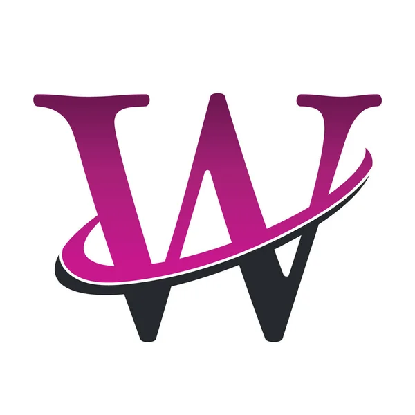 Swoosh abeceda ikonu W — Stockový vektor