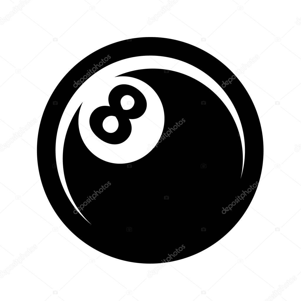 Eight ball solated on white