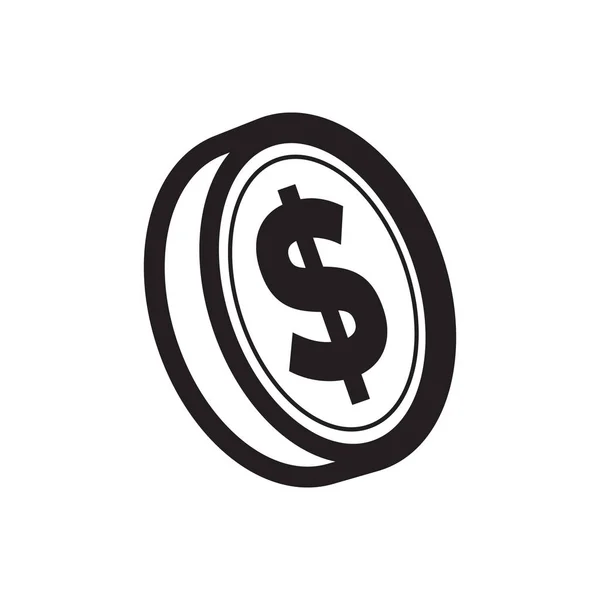 Simple Dollar Coin — Stock Vector