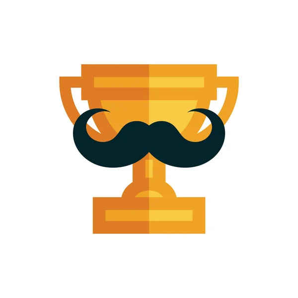 Trophy with Moustache Icon — Stock Vector