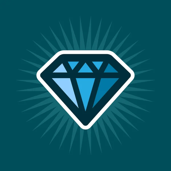 Icona semplice diamante — Vettoriale Stock