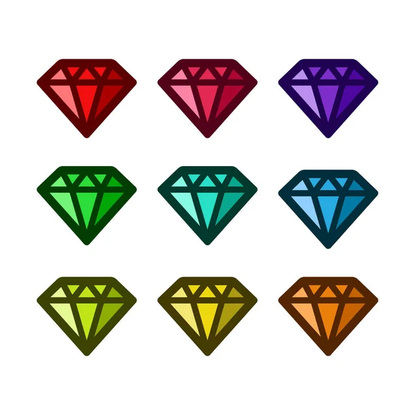 Diamond kolorowe ikony — Wektor stockowy