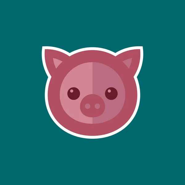 Simple Pig Design-Ikone — Stockvektor