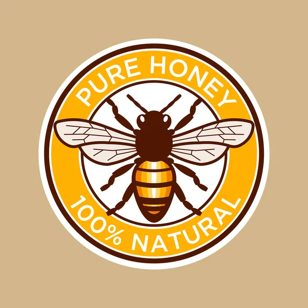 Pure Honey Bee Label — Stock Vector