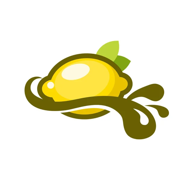 Lemon Splash logo ícone — Vetor de Stock