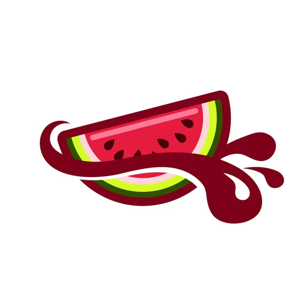 Watermelon Splash ícone do logotipo — Vetor de Stock