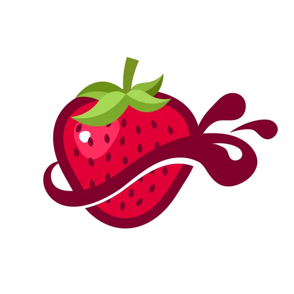 Strawberry Splash Logo ikon — Stock vektor