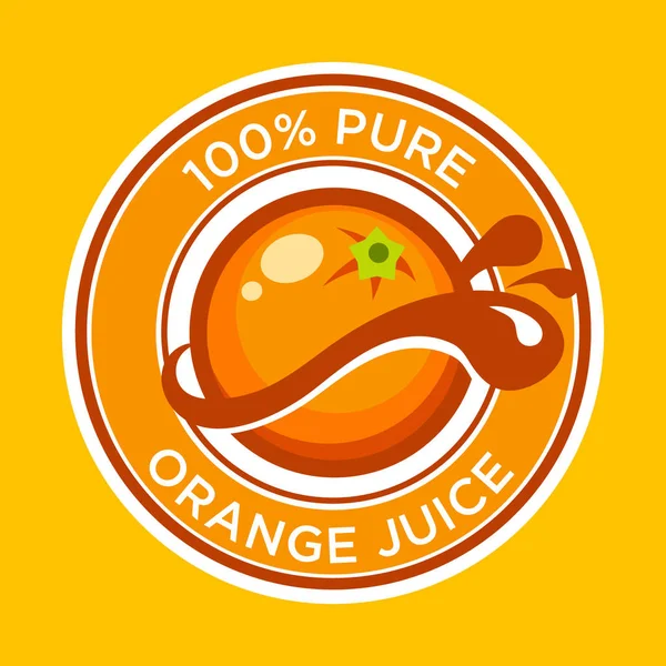 Orange Juice Label — Stock Vector