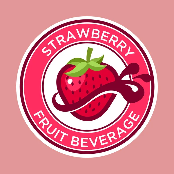 Strawberry Juice Label — Stock Vector