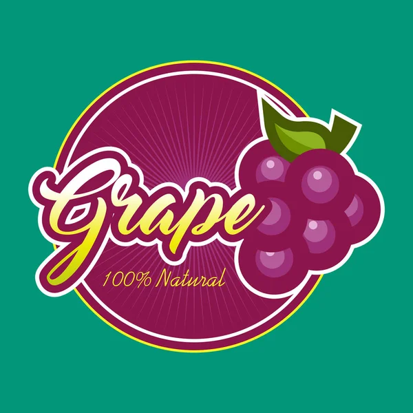 Traubenfrucht-Etikett — Stockvektor