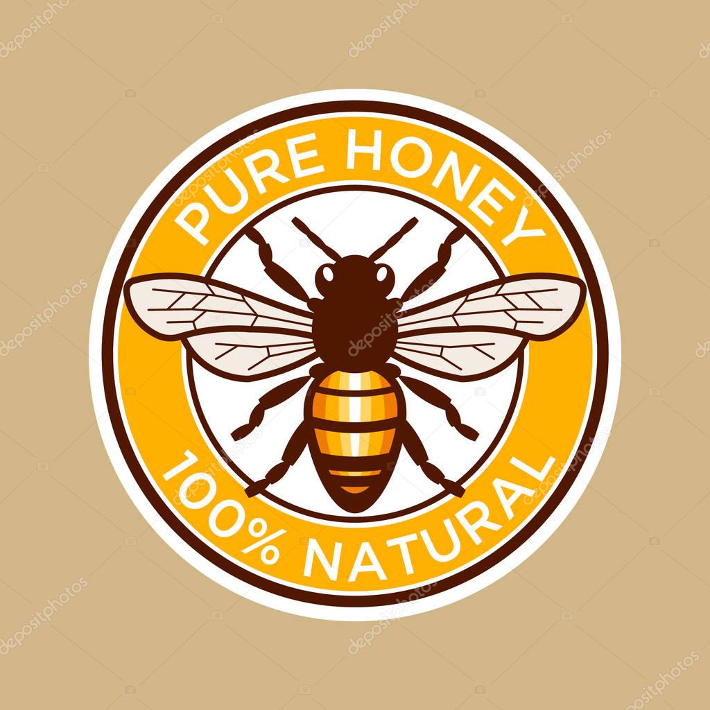 Pure Honey Bee Label