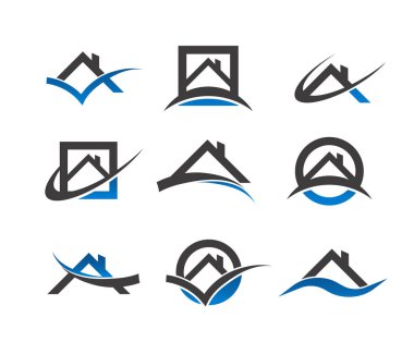 onroerend goed huis dak pictogrammen