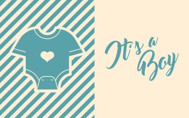 Mavi bebek duş tebrik kartı