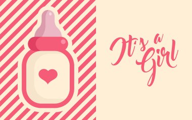 Pembe bebek duş tebrik kartı