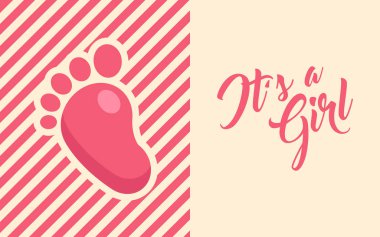 Pembe bebek duş tebrik kartı