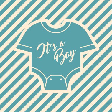 Mavi bebek duş tebrik kartı