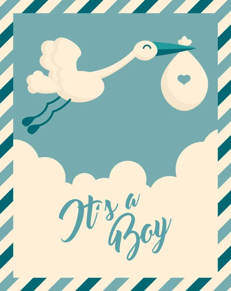 Baby Shower Invito biglietto di auguri — Vettoriale Stock