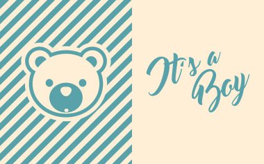 Bebek duş davet tebrik kartı