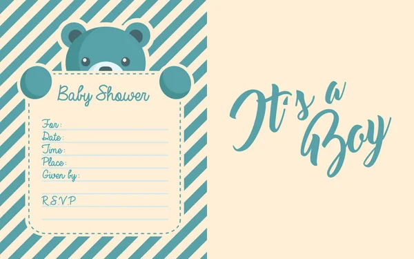 Baby Shower Undang kartu ucapan - Stok Vektor