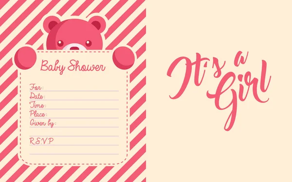 Baby Shower Invitar tarjeta de felicitación — Archivo Imágenes Vectoriales