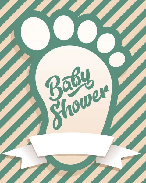 Baby dusch inbjudan gratulationskort — Stock vektor