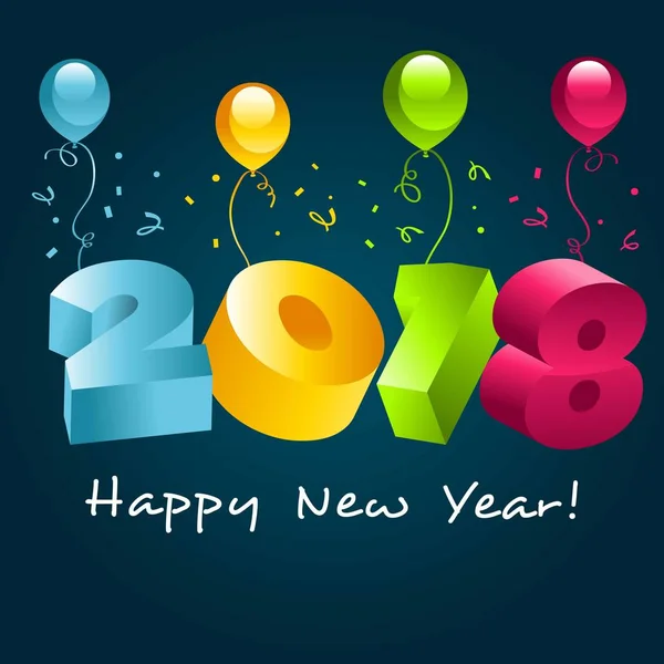 Šťastný nový rok 2018 — Stockový vektor