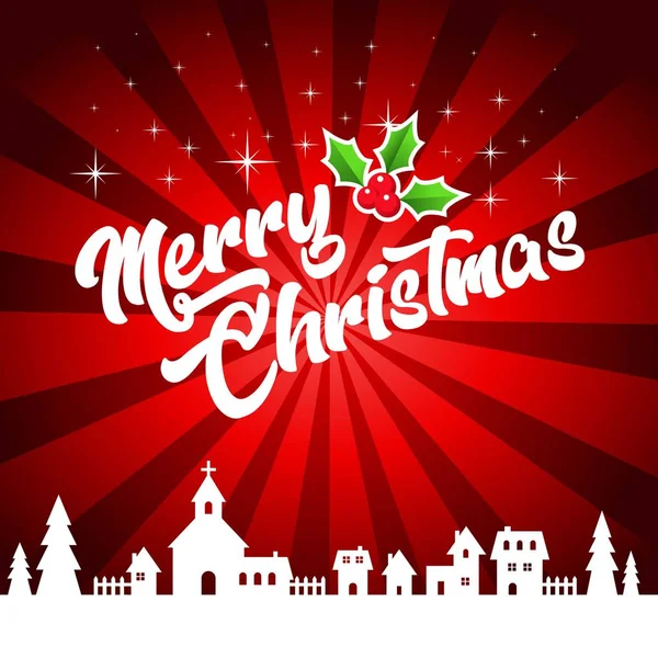 Vector Merry Christmas Greeting Card — Stock Vector