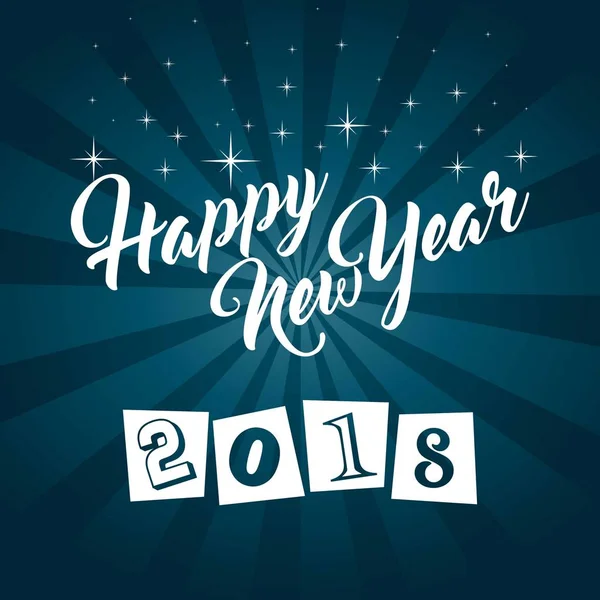 Feliz Año Nuevo 2018 Tarjeta Felicitación — Archivo Imágenes Vectoriales