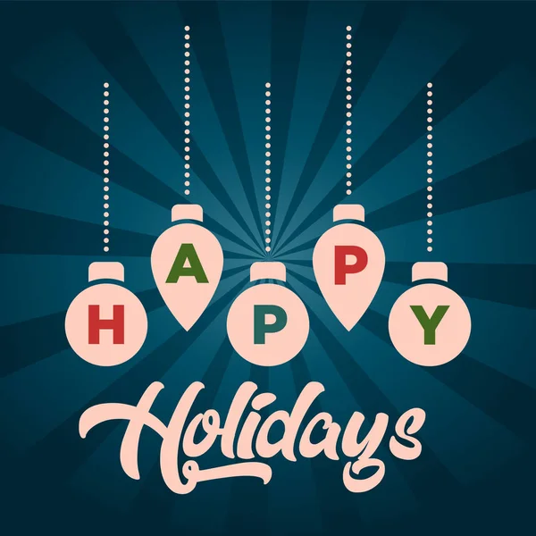Happy Holiday Greeting Card Christmas Balls — Stock Vector