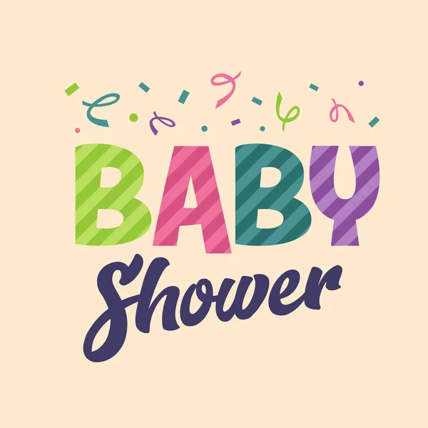 Bebek Duş Davet Tebrik Kartı Konfeti Ile — Stok Vektör