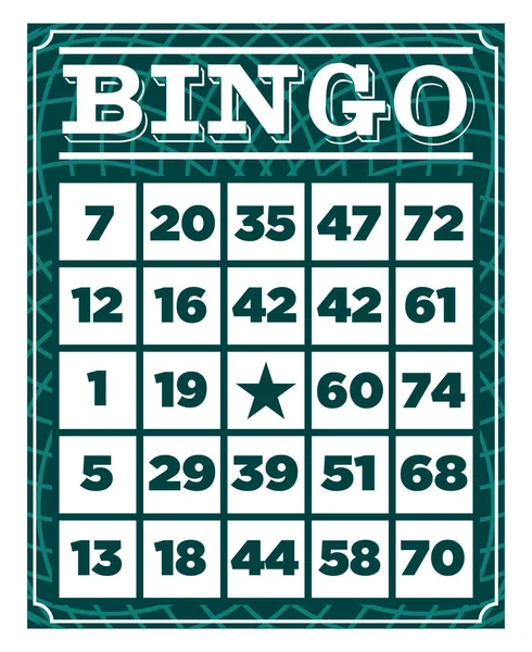 Retro Vintage Bingo Játék Kártya Sablon — Stock Vector