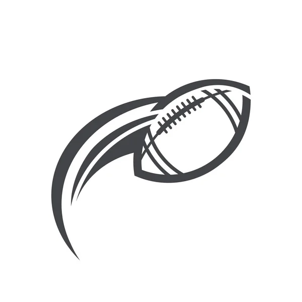 スウッシュのデザインとロゴのアイコンをアメリカン フットボール — ストックベクタ
