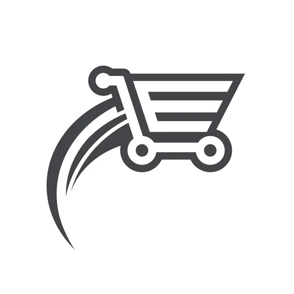 Snabb Shopping Cart Ikonen — Stock vektor