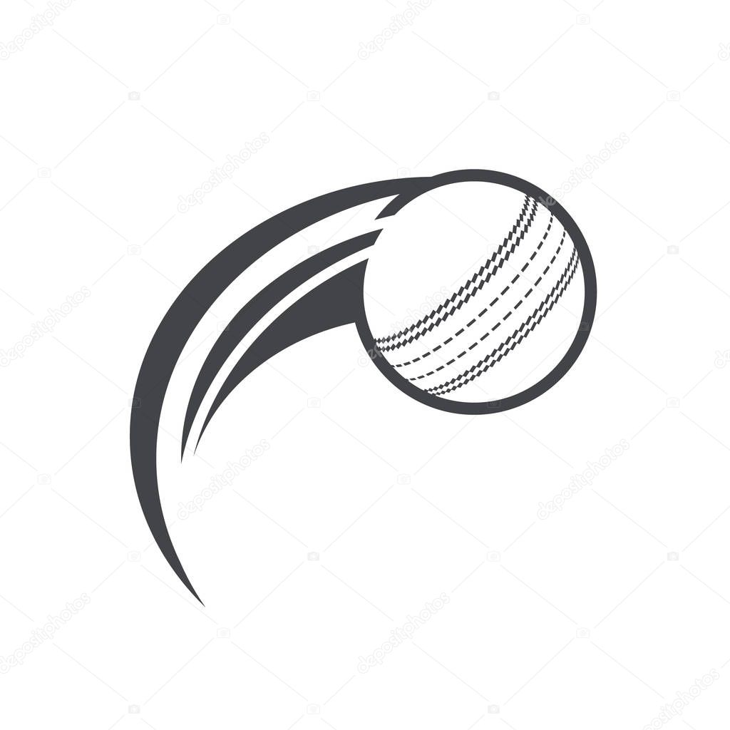 Swoosh Cricket ball Logo Icon