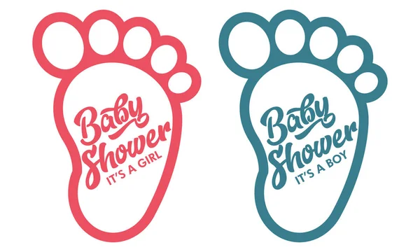 Baby Foot Baby Shower Zaprosić Kartki Życzeniami — Wektor stockowy