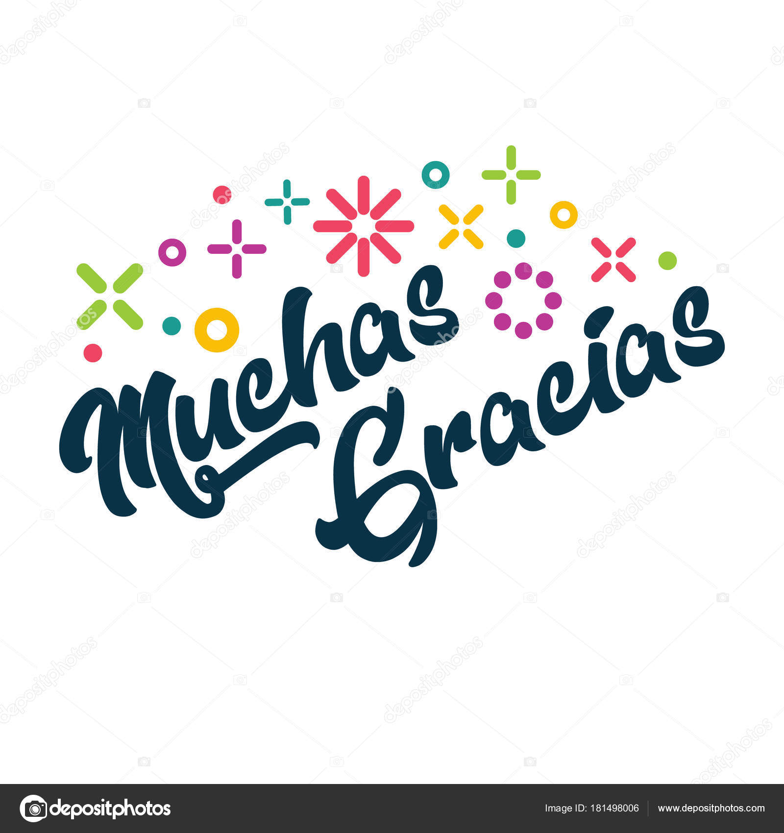 Muchas Gracias Spanish Thank You Greeting Card Stock Vector Image by ...