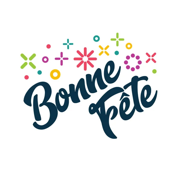 Bonne Fete French Happy Bireting Invitation Card — стоковый вектор