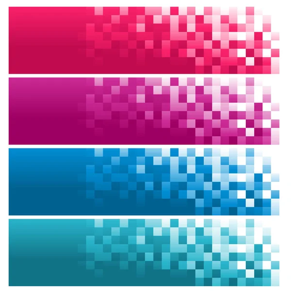 Uppsättning Färgglada Pixel Banners — Stock vektor