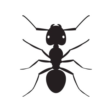 Siyah karınca böcek siluet çizimi