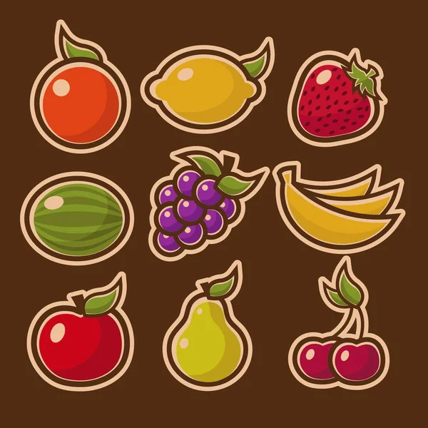 复古水果设计图标 — 图库矢量图片