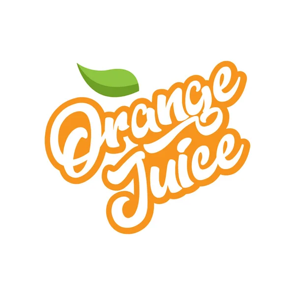 Orange Juice Calligraphy Emblem — Stock Vector