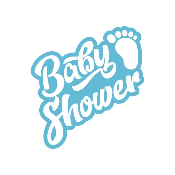赤ちゃんの足で少年の赤ちゃんシャワー招待カード — ストックベクタ