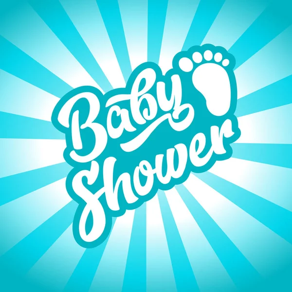 Pie Bebé Azul Baby Shower Invitar Tarjeta Felicitación — Archivo Imágenes Vectoriales