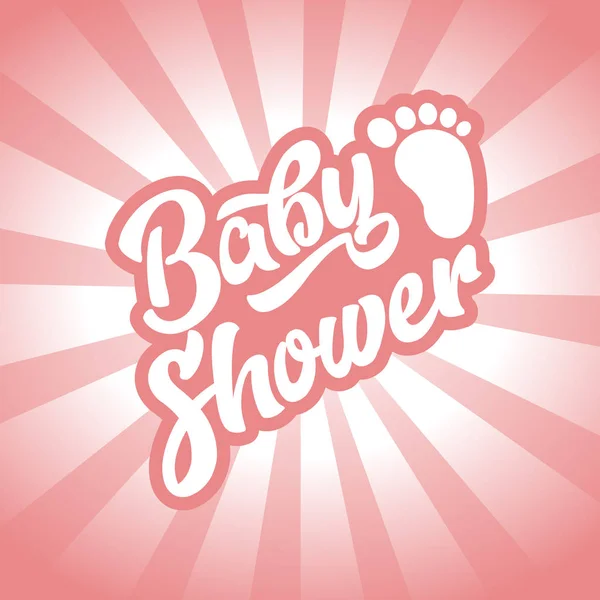 Kız Bebek Duş Davetiye Bebek Ayak — Stok Vektör