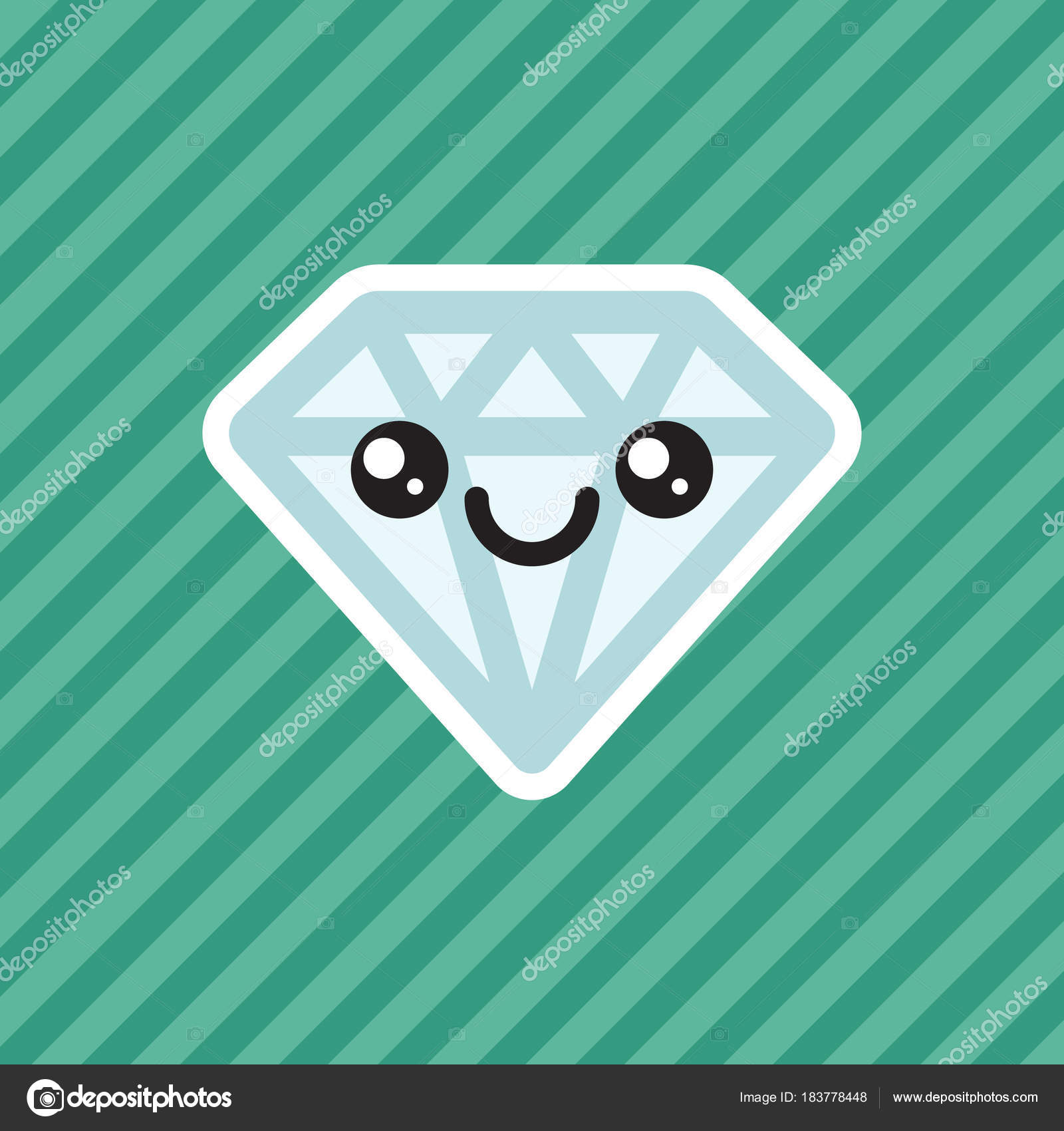 Como desenhar Diamante Kawaii passo a passo 