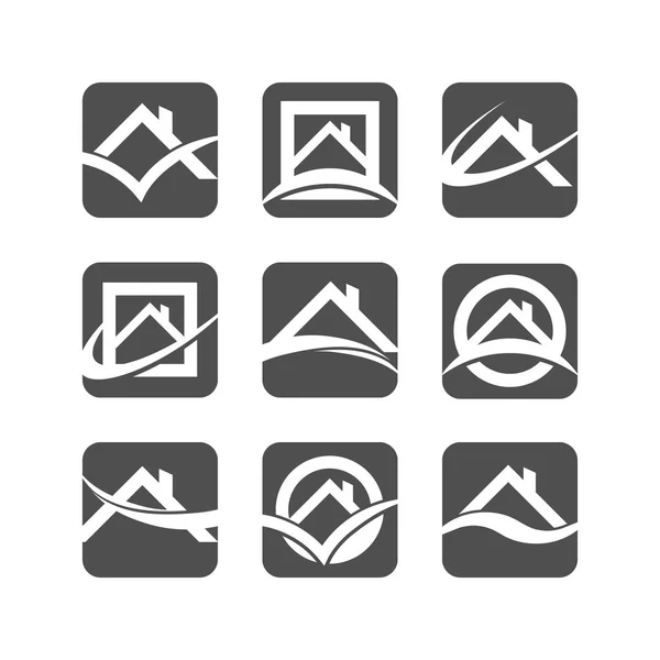Symbole Für Hausdächer — Stockvektor