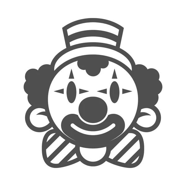 Clown Birthday Carnival Party Anniversary Smiling Cartoon Happy Icon Logo — Stock Vector