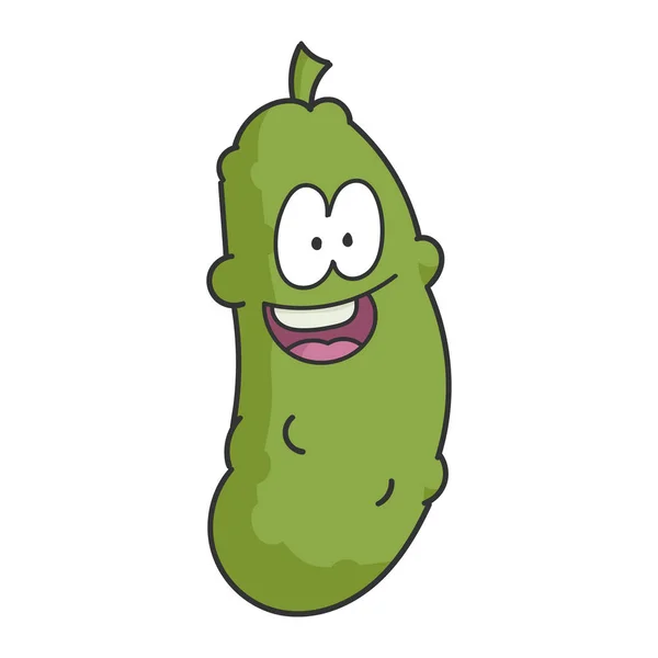 Gelukkig Glimlachen Dill Pickle Cartoon — Stockvector