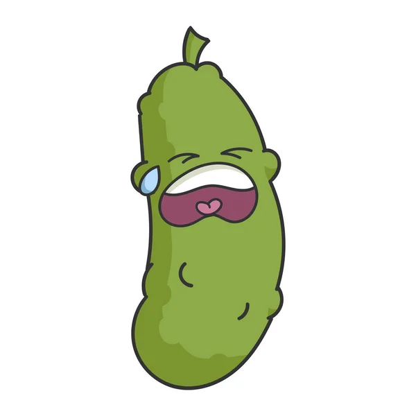 Droevig Huilen Dill Pickle Cartoon — Stockvector