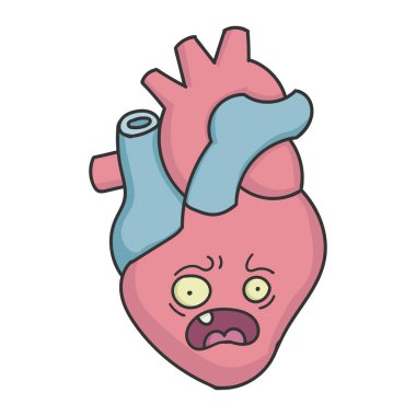 Karikatür İnsan Kalbi Kalp krizi geçiriyor